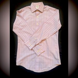 Brooks Brothers Pink and Blue Checkered Dress Shirt